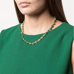 Oscar de la Renta Malachite Encrusted Necklace